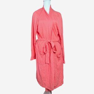 Gilligan & O’Malley Pink Jersey Long Sleeve Tie Waist Robe Women’s XXL NWT Soft